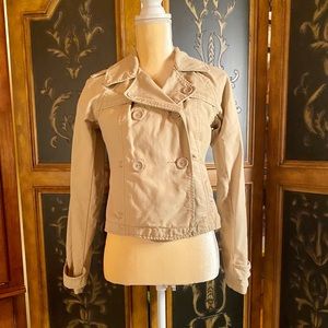 American Eagle short khaki double breasted jacket